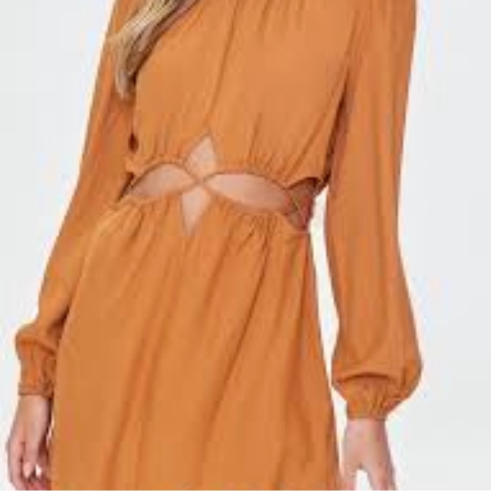 NWT - Cutout Peasant-Sleeve Mini Dress Size L